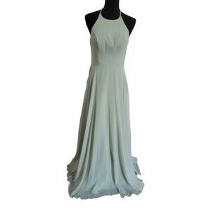 AZAZIE CELYN A-Line Chiffon Floor-Length Dress Dusty Sage Bridesmaid Wedding NWT